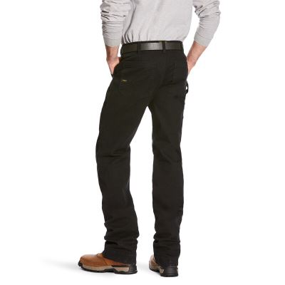 Ariat Work: Rebar M4 Low Rise DuraStretch Washed Twill Dungaree Boot Cut Pantalones Hombre - Negras